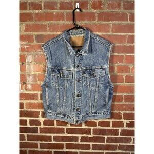 Vintage 90s Levis Sleeveless Vest Type 3 Denim USA Made 70595 Adult Medium